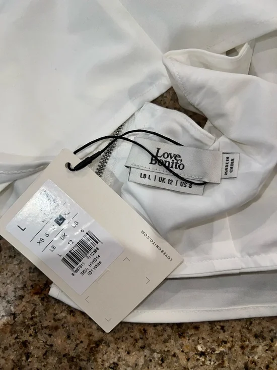 Love Bonito Veera Padded Cropped Tank Top White Size L NWT - Picture 6 of 9